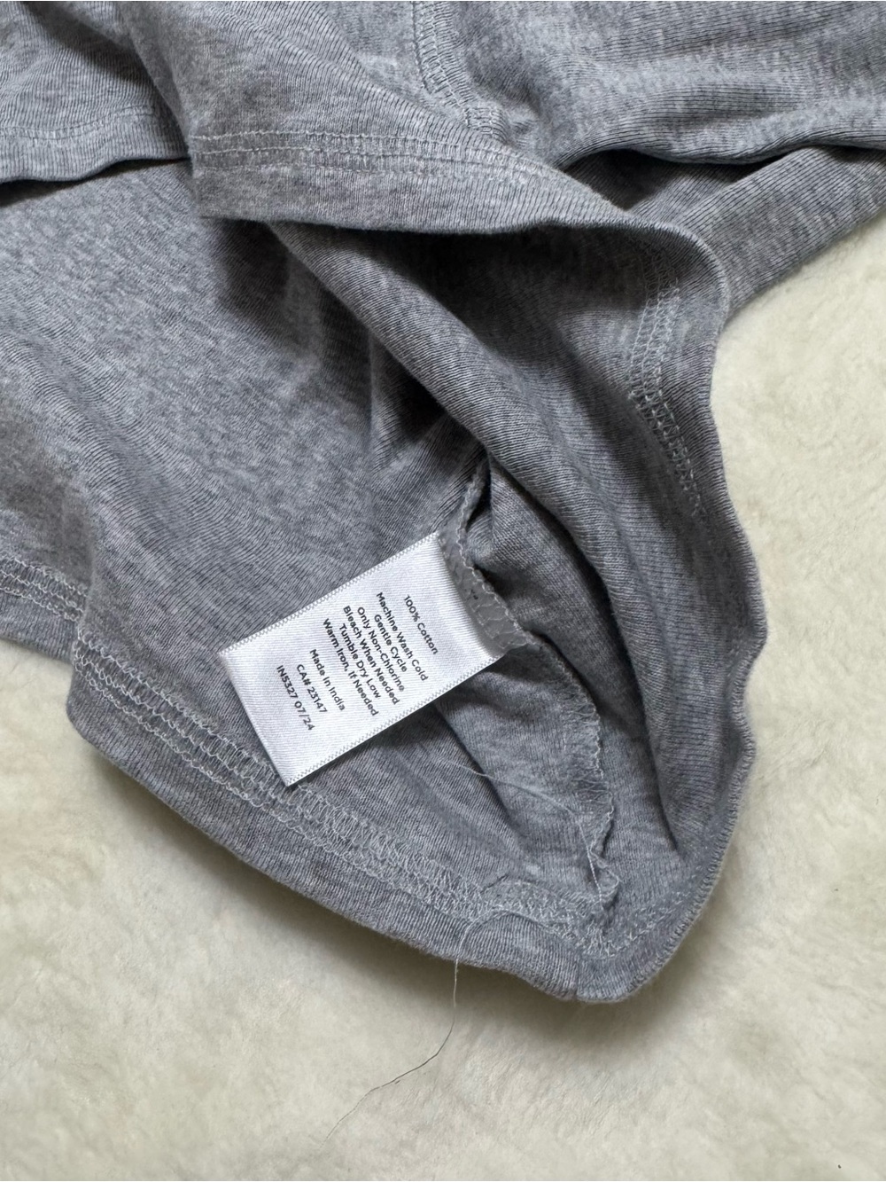 Talbots Women’s Heather Gray Henley Pajama Long Slv. Cotton Top Size Small - Picture 5 of 7